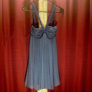 BCBG Max Azria Size 02 Woman's Blue Silk Beaded Cocktail Party Dress